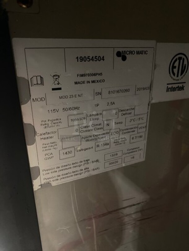 Sweet! 2019 Micro Matic Dual Tap Refrigerated Beer Kegerator! Model MDD23 Serial 8101670260! 115V 1 Phase!  - Image 8 of 9