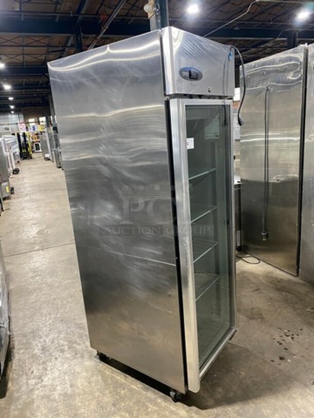 Hoshizaki Commercial Single Door Reach In Cooler! With View Through Door! Poly Coated Racks! Stainless Steel Body! On Casters! Model: CR1BFGYCR SN: E70099H 115V 60HZ 1 Phase - Image 4 of 8