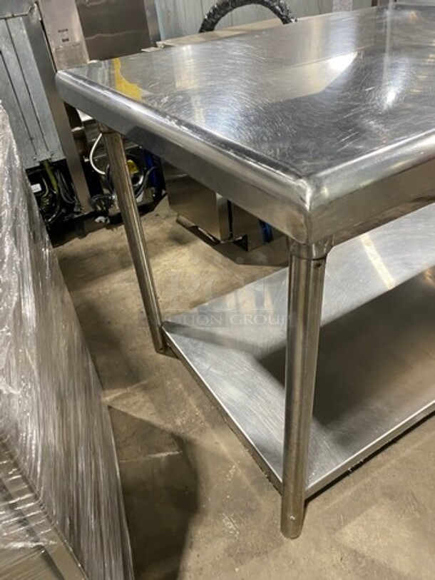 Solid Stainless Steel Work Top/ Prep Table! With Storage Space Underneath! On Legs! - Image 2 of 8
