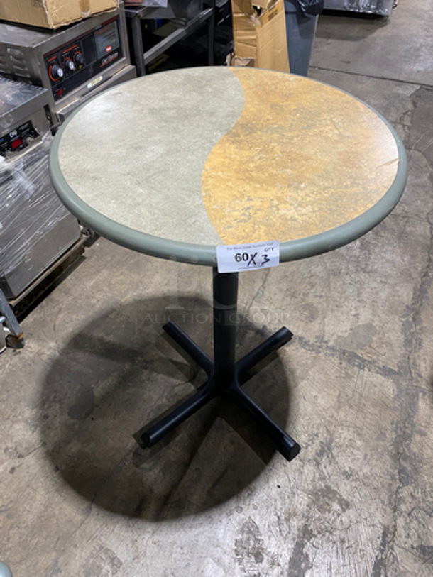 Round Subway Tables! With Black Metal Base! 3x Your Bid!