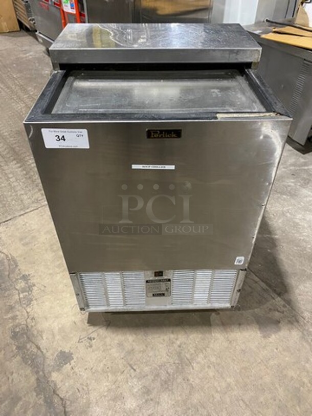 Perlick Commercial Beer Bottle Cooler! With Sliding Top Door! All Stainless Steel! Model: FR24SS 115V 1 Phase - Image 1 of 7