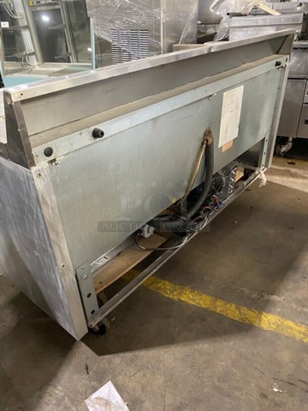 Continental Commercial Worktop/ Lowboy Cooler! With Backsplash! With 3 Door Refrigerated Storage Space Underneath! With Poly Coated Racks! All Stainless Steel! Model: SW72BS SN: 14655428 115V 60HZ 1 Phase - Image 3 of 8