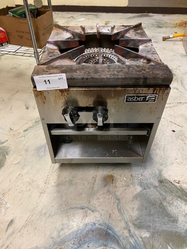 LATE MODEL! 2020 Asber Commercial Gas Powered Single Burner Stock Pot Range! Stainless Steel! On Casters! WORKING WHEN REMOVED!