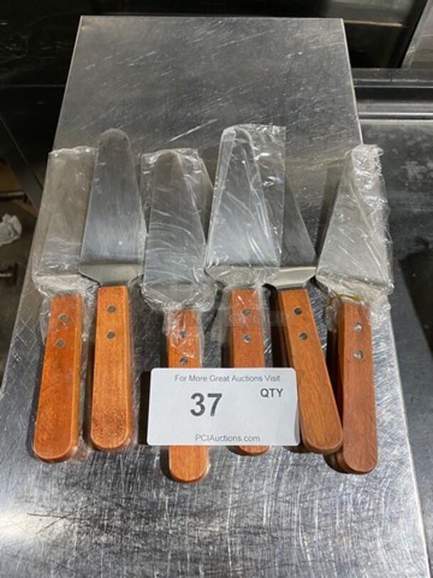 NEW! ALL ONE MONEY! Cake/ Pie Server! With Wooden Handle! - Image 1 of 5