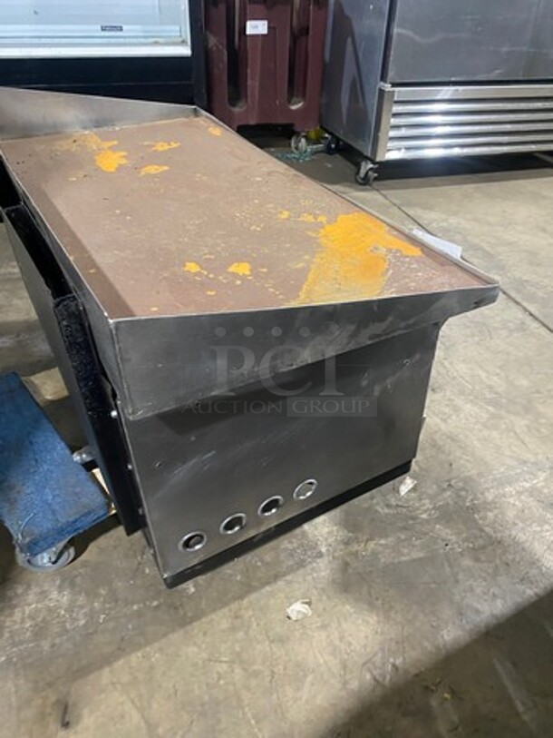 Commercial Countertop Natural Gas Powered Flat Top Griddle And Cheese Melter Combo! With Back And Side Splashes! All Stainless Steel! - Image 2 of 8