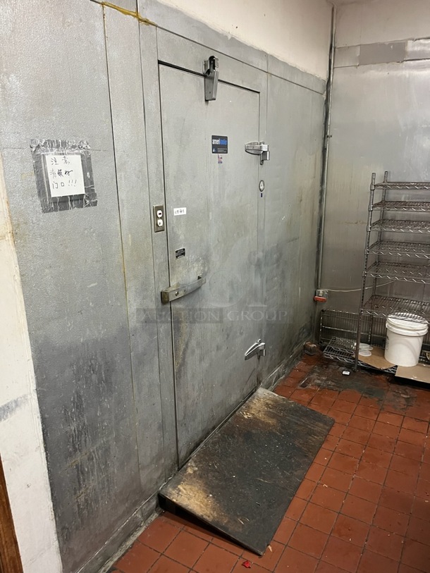 2 AmeriKooler Walk In Boxes That Make One 8'x14' Combo Box w/ Tecumseh AKA9461EXDXE 208-230 Volt, 1 Phase Compressor, ELP05202BER 208-230 Volt, 1 Phase Evaporator Fan, Heatcraft LSC070AK 115 Volt, 1 Phase Evaporator Fan and 240 Volt, 1 Phase Compressor. 2 Times Your Bid! Information Provided By The Consignor But Not Verified By PCI Auctions. Picture of the Unit Before Removal Is Included In the Listing. - Image 1 of 9