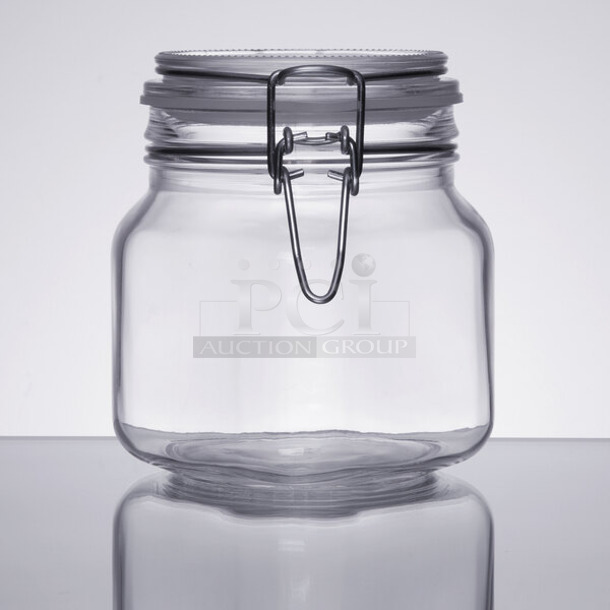 Box of 6 BRAND NEW SCRATCH AND DENT! Libbey 17209925 25.25 oz. Garden Jar with Clamp Lid - Image 1 of 3