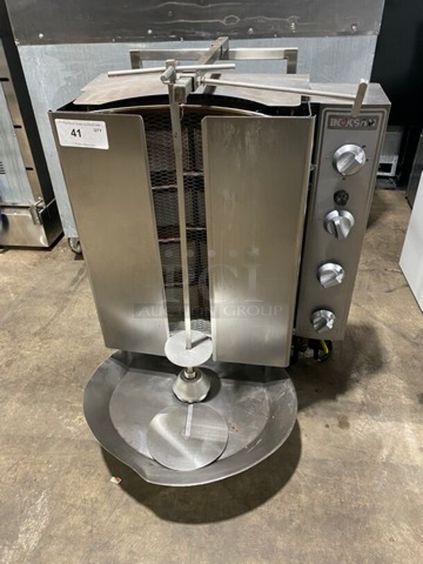 LATE MODEL! 2017 Inoksan Commercial Natural Gas Powered Kebab/ Gyro Machine! All Stainless Steel! Model: PDG400N SN: 37011908007 115V - Image 1 of 9