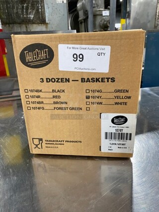 NEW! IN THE BOX! ALL ONE MONEY! 3DZ Tablecraft Yellow Poly Oval Fast Food Serving Baskets!