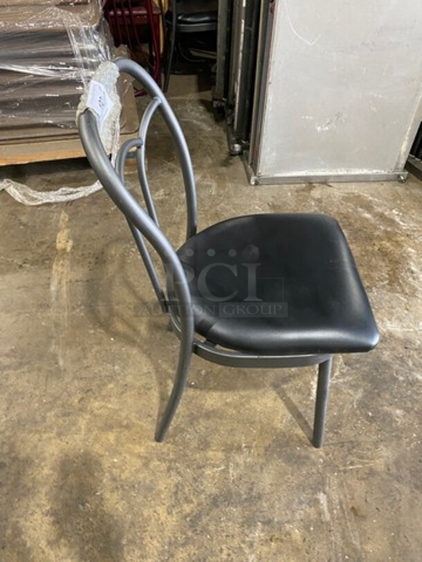 Never Used! Black Cushioned Chair! With Black Metal Body! 8x Your Bid! - Image 4 of 8