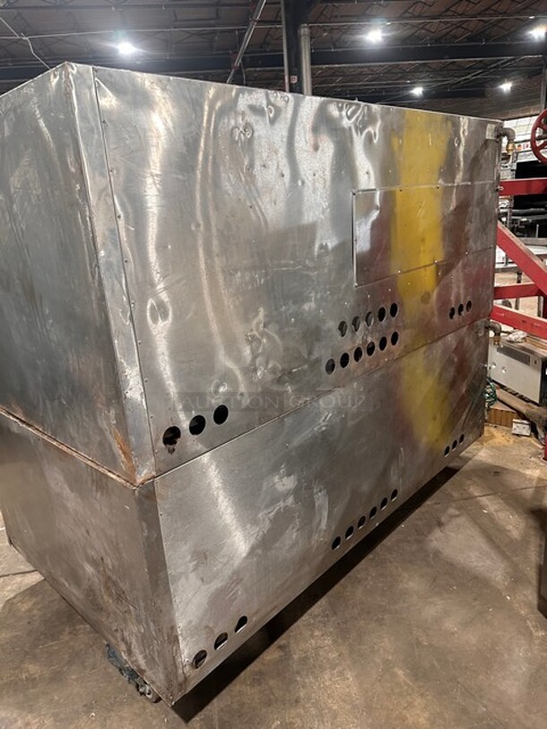 AMAZING! LATE MODEL! Bakers Pride INFERNO Style 6 Pie Natural Gas Powered Double Stacked Pizza Baking Oven! All Stainless Steel!  Model: Y600 SN: 47247! 2X Your Bid Makes One Unit! On Legs With Casters! With Stones! Working When Removed!  - Image 6 of 12