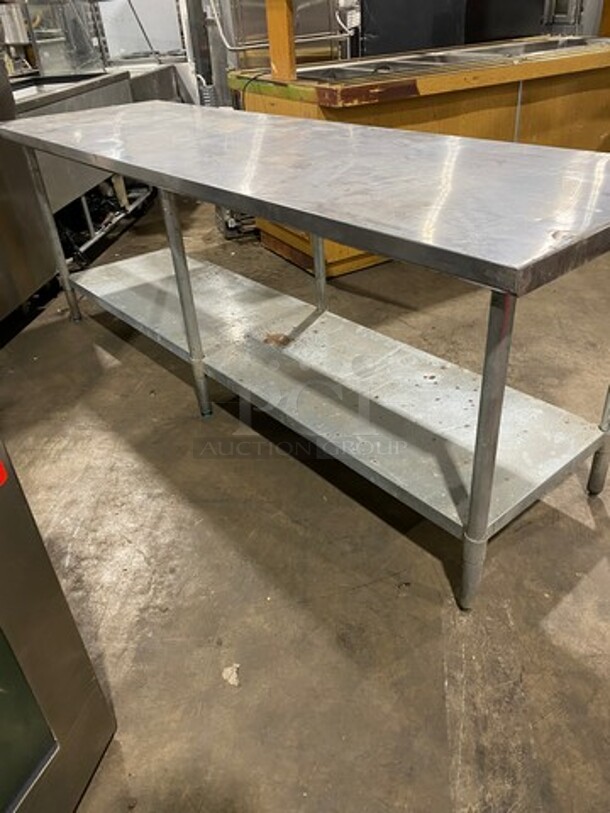 Solid Stainless Steel Work Top/ Prep Table! With Storage Space Underneath! On Legs! - Image 3 of 7