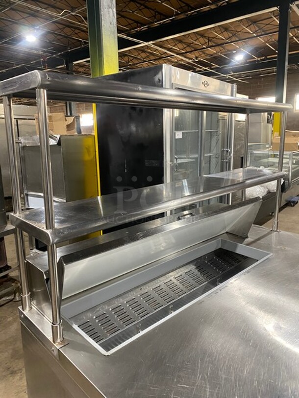 WOW! Continental Commercial Mega Top Sandwich/Salad Prep Table! With 3 Door Refrigerated Base! With 2 Overhead Shelves! All Stainless Steel! On Casters! 115V 1 Phase! Model: CRA60-12 SN: 157A5975! - Image 5 of 10