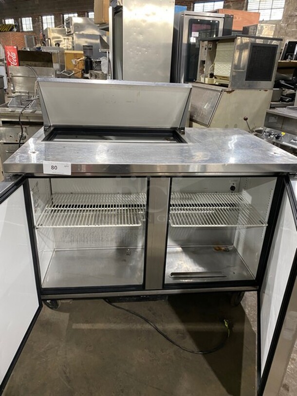 COOL! True Commercial Refrigerated Sandwich Prep Table! With 2 Door Underneath Storage Space! All Stainless Steel! On Casters! Model: TSSU4808 SN:4940880 115V 1PH - Image 5 of 9