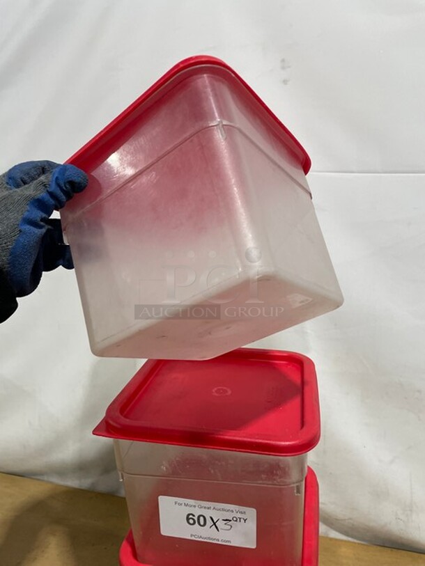 Cambro Commercial Polycarbonate Food Measuring/Storage Bins! With Lids! 3X Your Bid!  - Image 3 of 7
