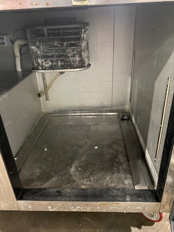 LATE MODEL! 2018 Leader Commercial Refrigerated Mega Top Sandwich Prep Table! With Commercial Cutting Board! With 2 Door Storage Space Underneath! All Stainless Steel! On Casters! Model: LM48S/C SN: GB02M1312B 115V 60HZ 1 Phase - Image 7 of 11