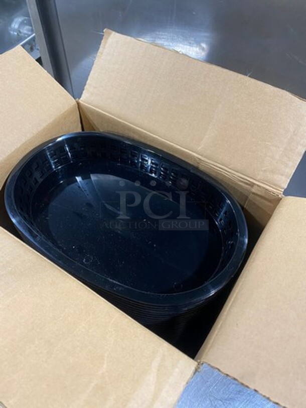 NEW! IN THE BOX! ALL ONE MONEY! 3 DZ Tablecraft Black Poly Oval Fast Food Serving Baskets! - Image 3 of 6