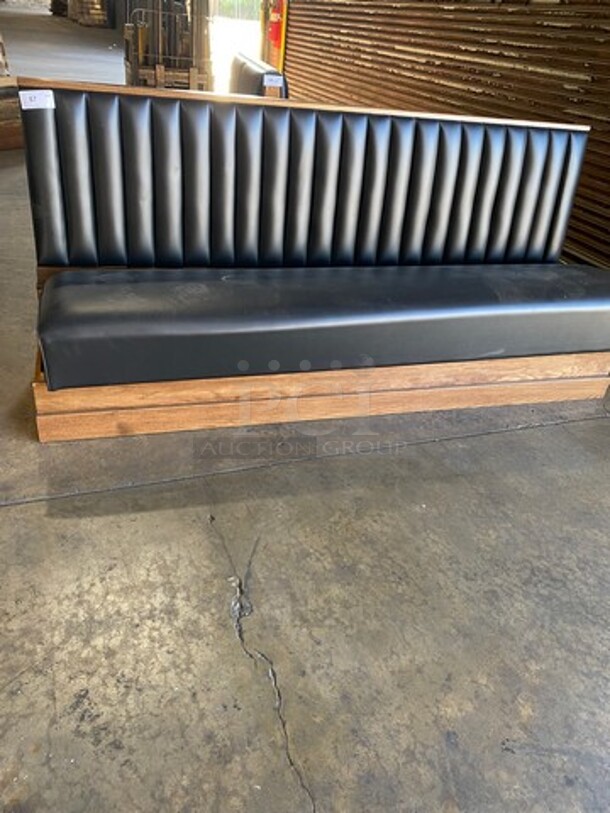 NEW! Single Sided Black Cushioned Booth Seat! With Wooden Outline! Perfect For Up Against The Wall! Can Be Connected To Any Of The Booths Listed!