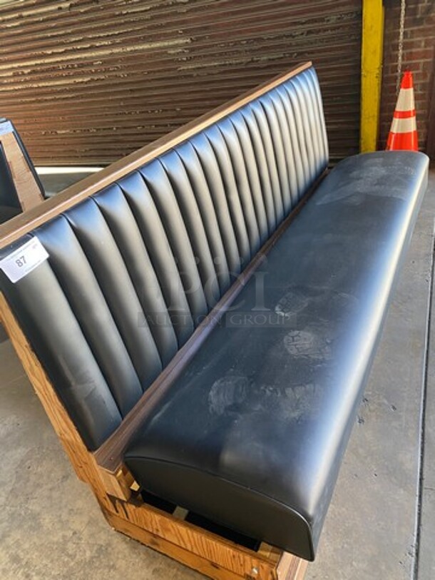 NEW! Single Sided Black Cushioned Booth Seat! With Wooden Outline! Perfect For Up Against The Wall! Can Be Connected To Any Of The Booths Listed! - Image 2 of 5