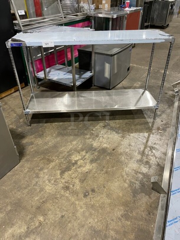 NEW! L & J Solid Stainless Steel Work Top/ Equipment Stand! With Storage Space Underneath! On Legs!