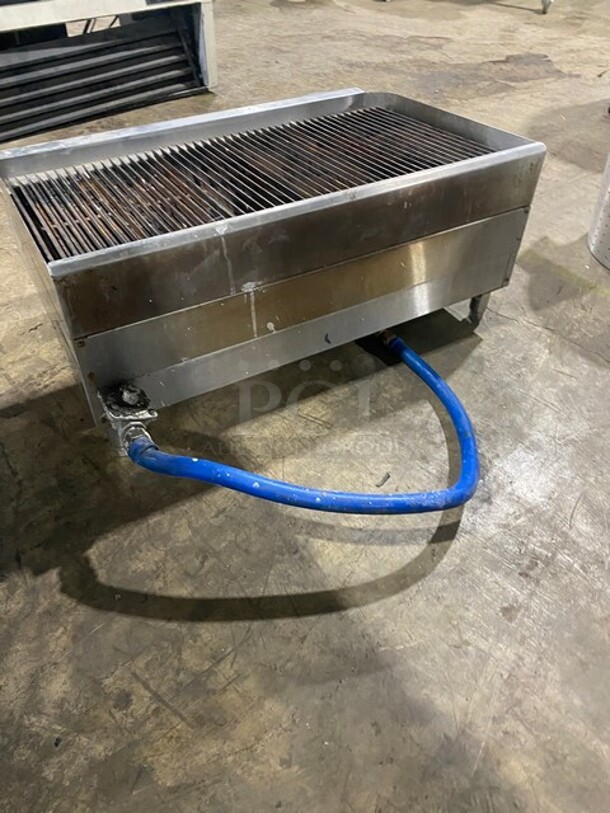 CPG Commercial Countertop Natural Gas Powered 36 Inch Char Broiler Grill! All Stainless Steel! Model CBR36 Serial 1708002288! On Legs! - Image 4 of 8