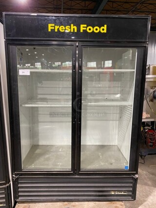 True 2 Door Reach In Cooler Merchandiser! With View Through Doors! With Poly Coated Racks! Model: GDM49 SN: 5337959 115V 1PH