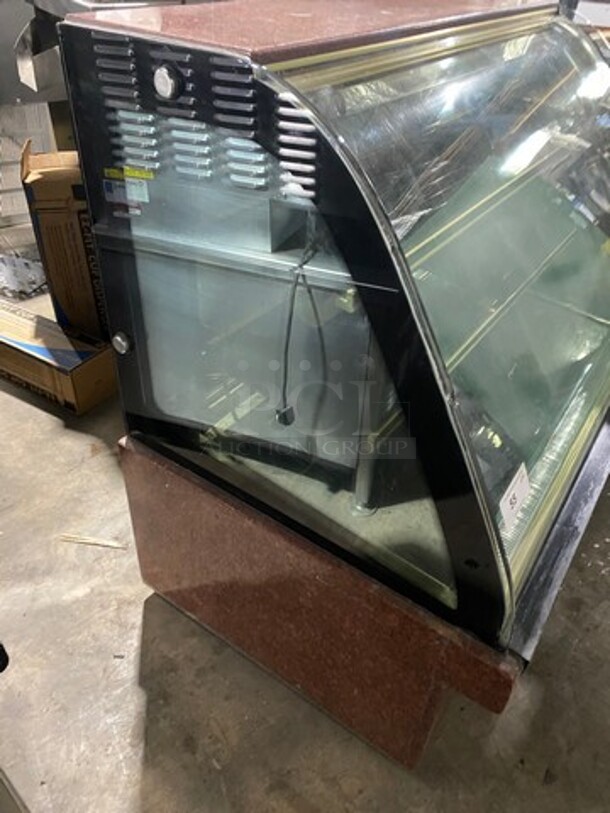 FAB! Kinco Refrigerated Bakery Display Show Case Merchandiser! With Front Curved Glass! With Marble Top & Bottom! With 2 Sliding Rear Access Doors! Model: 3 110V 60HZ 1 Phase - Image 2 of 9