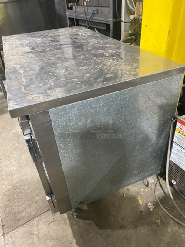 COOL! Leader Commercial 3 Door Lowboy/ Worktop Cooler! With Poly Coated Racks! All Stainless Steel! On Casters! Model: LB60SC SN: PU05C0202 115 Volts, 1 Phase  - Image 4 of 11