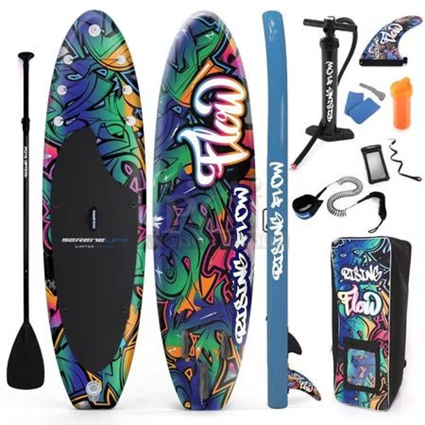 IN ORIGINAL BOX! SereneLife SLSUPB636 Paddle Board. Stock Picture Used For Gallery - Image 1 of 3