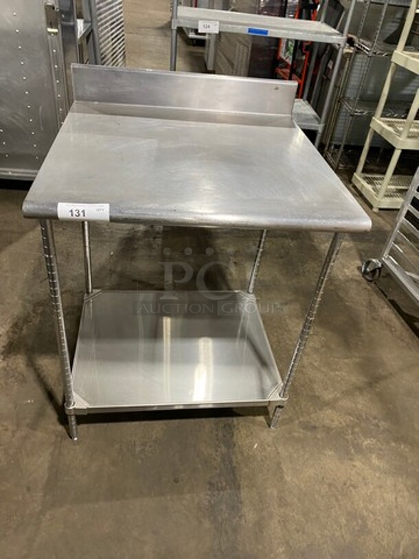 Commercial Worktop/ Prep Top Table! With Back Splash! With Storage Area Underneath! Solid Stainless Steel! On Legs! - Image 8 of 8