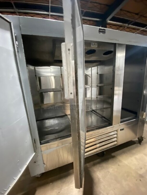 2015 Cool Tech Commercial 3 Door Reach In Cooler! All Stainless Steel! On Casters! Model: CMPH84RIF SN: W50415 120V 60HZ 1 Phase! Missing Interior Fan! - Image 5 of 9
