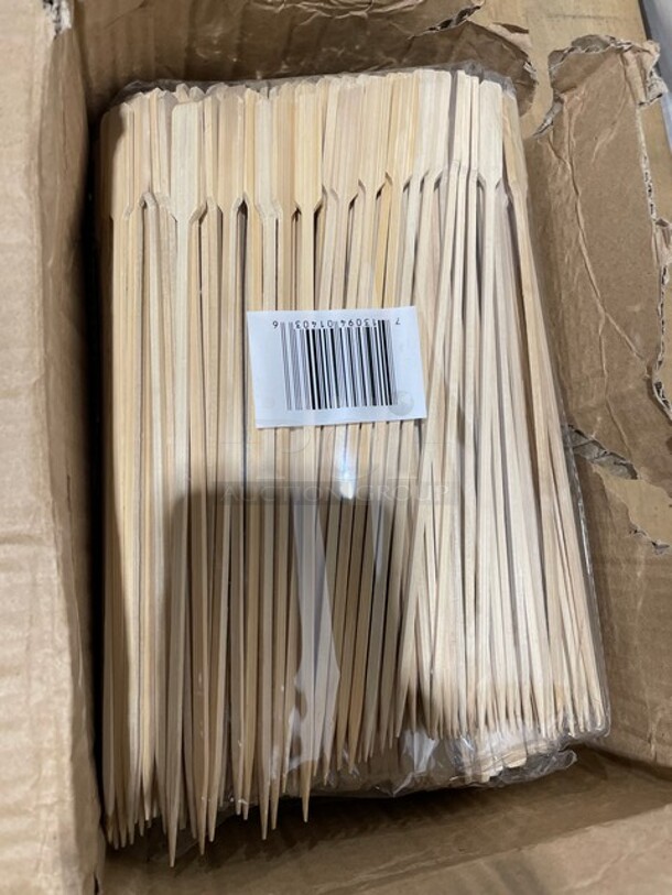 NEW In Box! Sani-Sure Bamboo 4.5" Paddle Picks! With NEW In Box Sani-Sure Bamboo 10" Arrow Picks! 2X Your Bid!  - Image 4 of 6