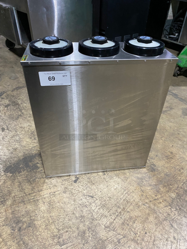 San Jamar Gourmet Commercial 3 Well Plate Dispenser! All Stainless Steel!