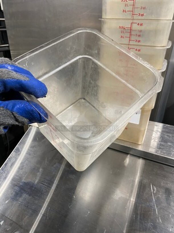 Cambro 4Qt Clear Poly Food Containers! 9x Your Bid! - Image 4 of 7
