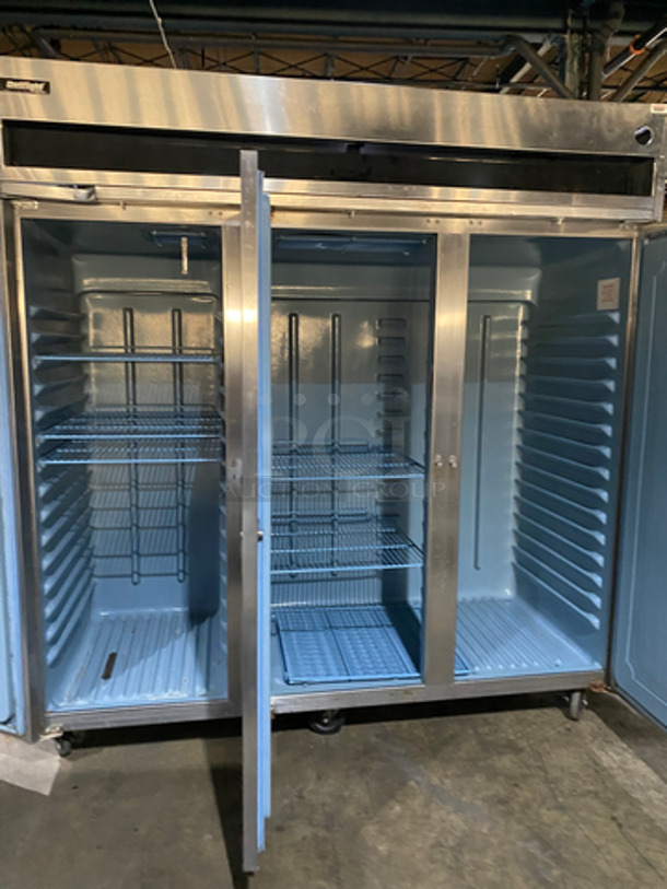 COOL! Delfield Commercial 3 Door Reach In Freezer! With Poly Coated Racks! All Stainless Steel! On Casters! Model: 6176S SN: BJP549634T 115V 60HZ - Image 5 of 11