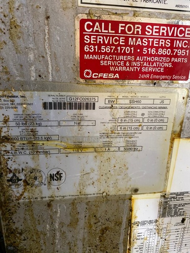 PITCO Soltice Series Frialator Stainless Steel Commercial Natural Gas Powered 3 Bay Deep Fat Fryer! Model:SSH60 Serial G12FC026375! On Commercial Casters! - Image 11 of 11