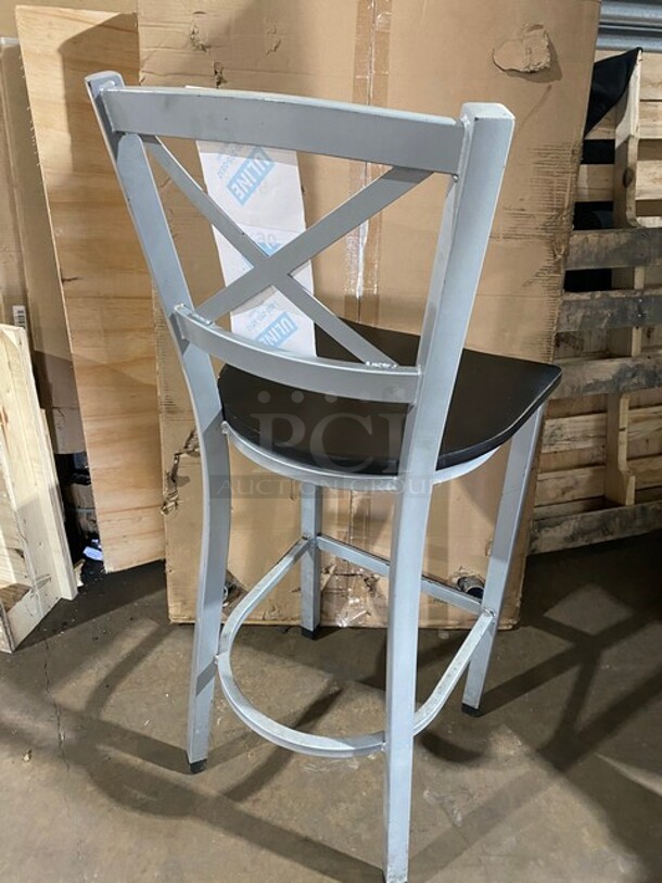 Commercial Metal Framed Bar Chair! With Wooden Seat! 5X Your Bid!  - Image 3 of 7