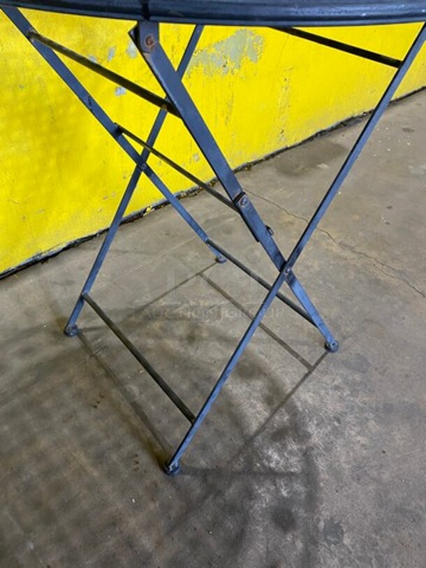 Black Metal Foldable Patio Tables! 10x Your Bid! - Image 4 of 4