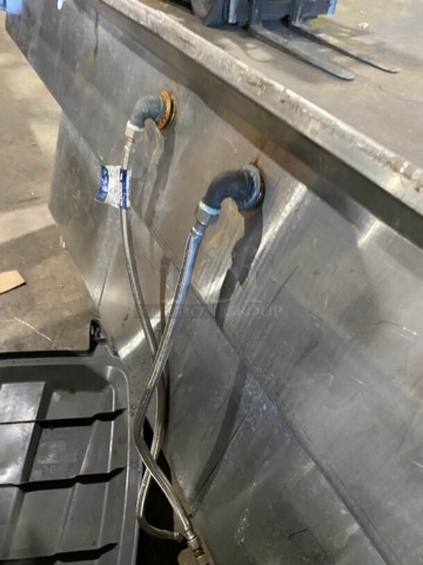 Commercial 3 Compartment Dish Washing Sink! With Dual Side Drain Board! With Back Splash! With Handles! All Stainless Steel! - Image 8 of 8
