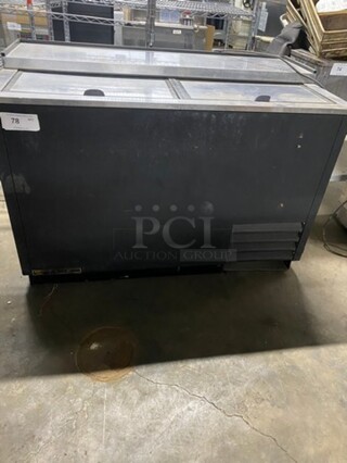 True Commercial Under The Counter Beer Bottle Cooler! With 2 Stainless Steel Sliding Top Doors! Model: TD5018 SN: 1265577 115V 60HZ 1 Phase