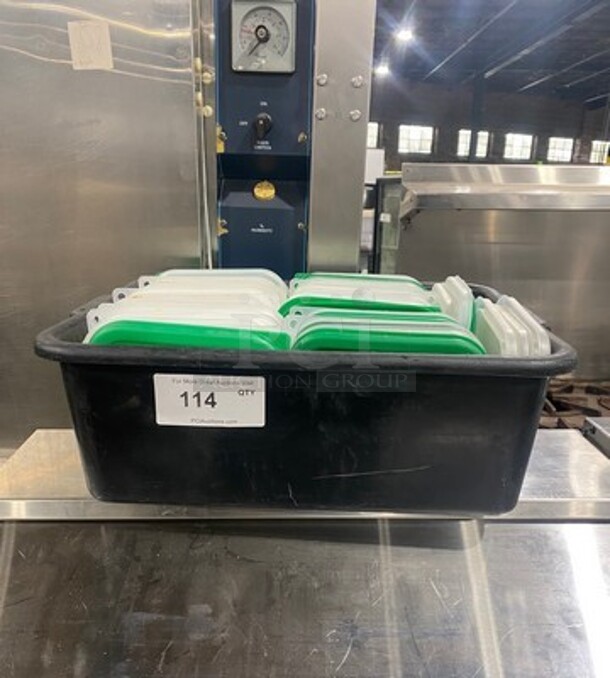 ALL ONE MONEY! Cambro Green And Clear Poly Food Container Lids! - Image 1 of 7