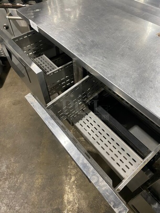 True Commercial Refrigerated 6 Drawer Lowboy Worktop Cooler! With Back Splash! All Stainless Steel! On Casters! - Image 10 of 11