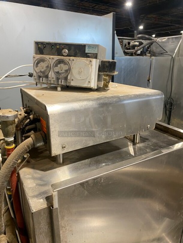 WOW! Noble Commercial Pass-Through Dishwasher Machine! All Stainless Steel! On Legs! With Dual Side Dishwasher Table! With Back Splash! - Image 8 of 12