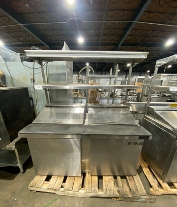 Continental Commercial Refrigerated Sandwich Prep Table! With Double Over Head Shelf! With 2 Door Underneath Storage Space! All Stainless Steel! Model: SW6024M SN: 15713729 115V 60HZ 1 Phase - Image 1 of 11