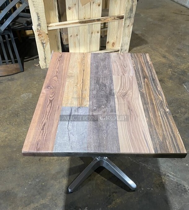 Wow! Brand New! OCS Barn Plank Finish Scratch Resistant Durowood Composite Dining Table! Suitable For Indoor & Outdoor Use With Polish Base! 24"x30"! MODEL DWP002 - Image 2 of 5