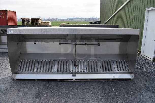 10.5' Stainless Steel Commercial Return Air Grease Hood w/ Filters. 126x54x27