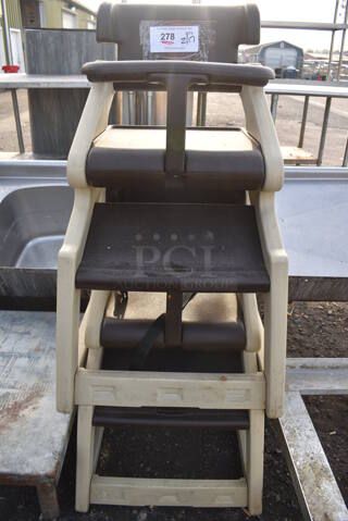 2 Brown and Tan Poly High Chairs. 18.5x18x32. 2 Times Your Bid!