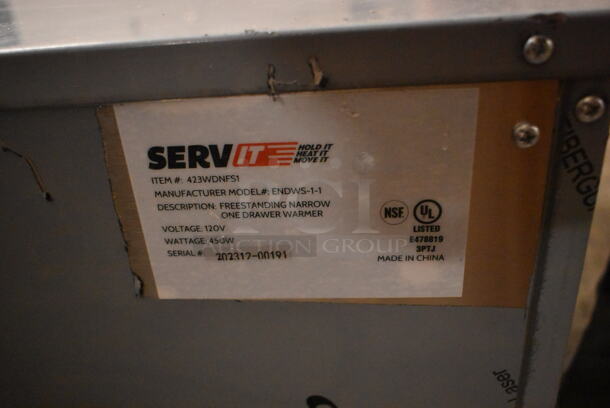 BRAND NEW SCRATCH AND DENT! 2023 ServIt 423WDNFS1 Stainless Steel Commercial Single Narrow Freestanding Drawer Warmer. 120 Volts, 1 Phase. Tested and Working! - Image 5 of 5