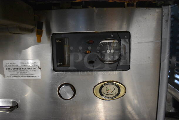 La Cimbali M29 Stainless Steel Commercial Countertop 3 Group Espresso Machine w/ 3 Portafilters and 2 Steam Wands. 208-220 Volts, 1 Phase. 38x23x22 - Image 6 of 7
