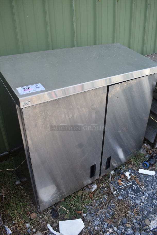 BRAND NEW SCRATCH AND DENT! Advance Tabco Stainless Steel Commercial 2 Door Cabinet. 36x16x32 - Image 2 of 4